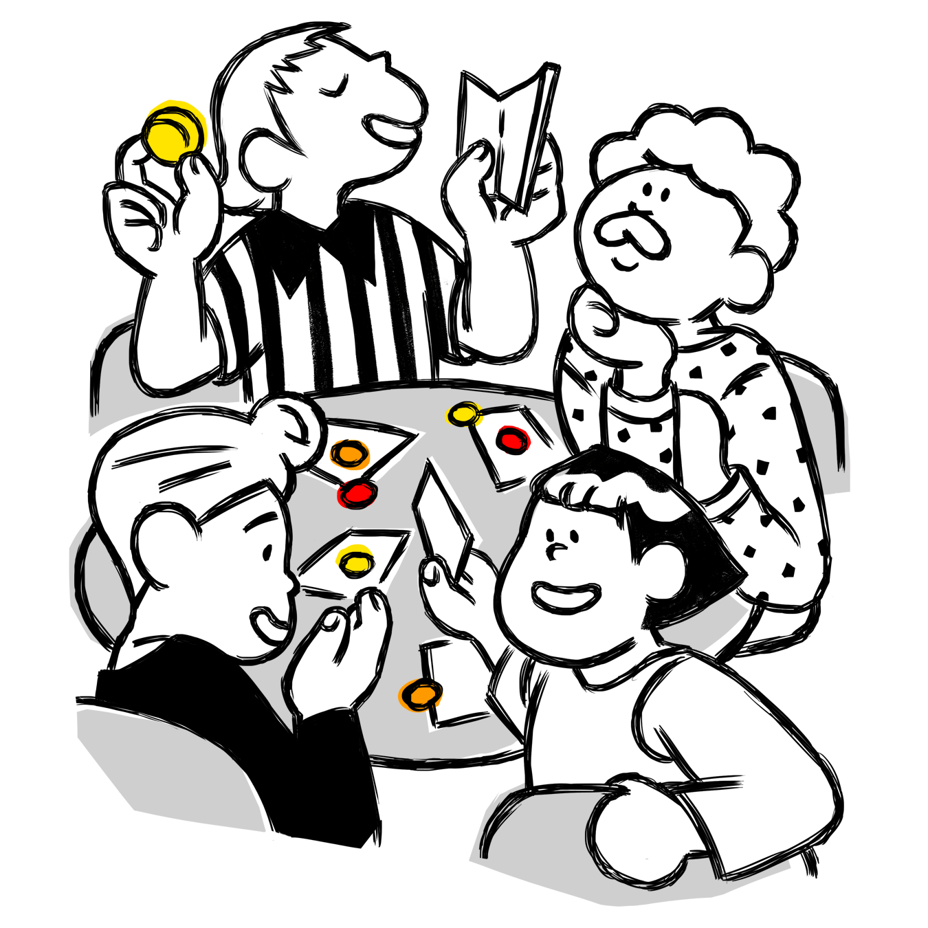 illustration of friends playing FlipTales